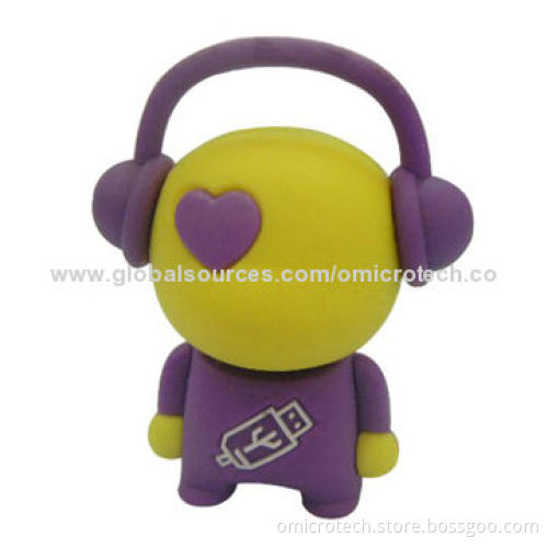 8GB Cartoon Music Man USB Flash Drive with High-speed for Apple's Mac and PCs, No Driver Required
